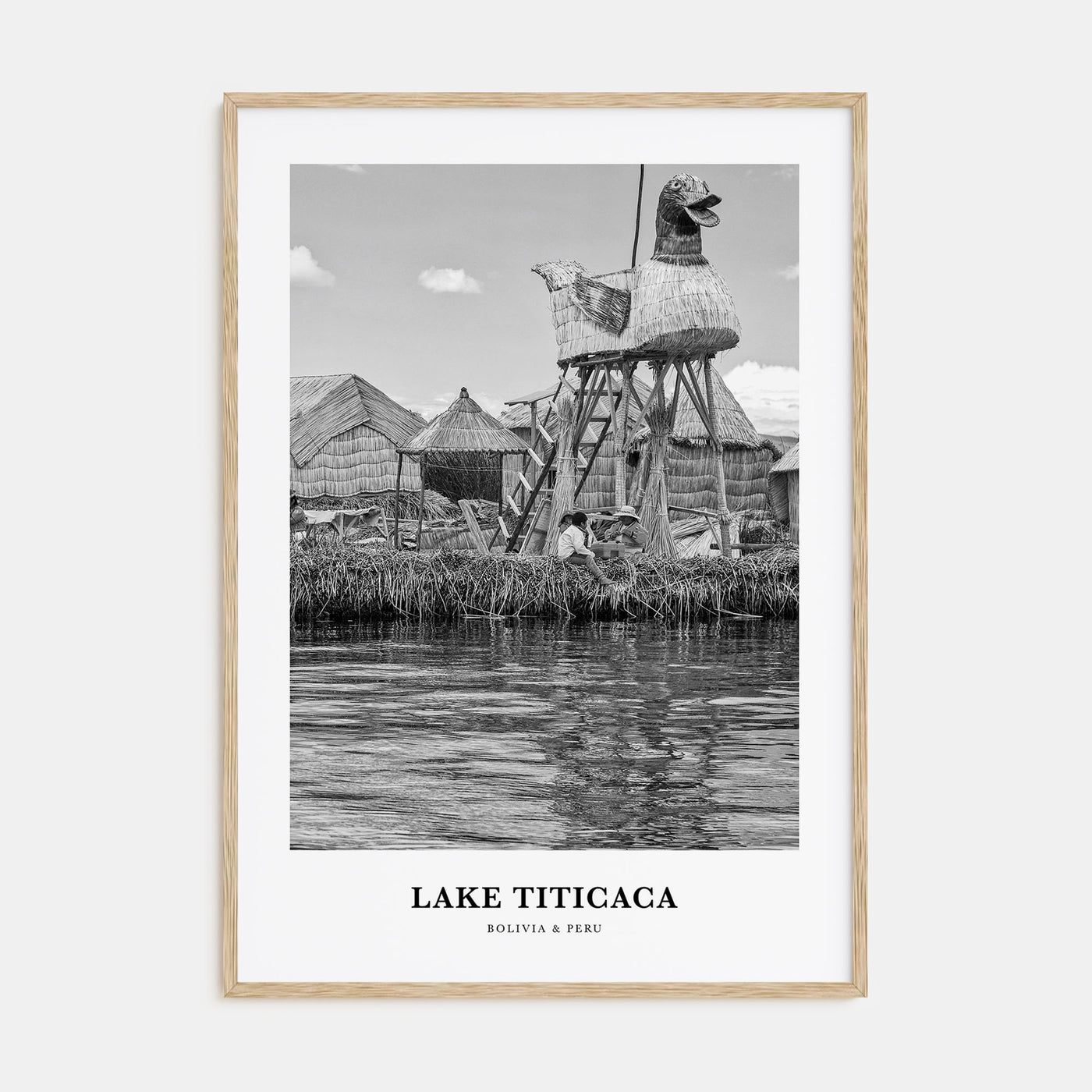 Lake Titicaca Portrait B&W Poster