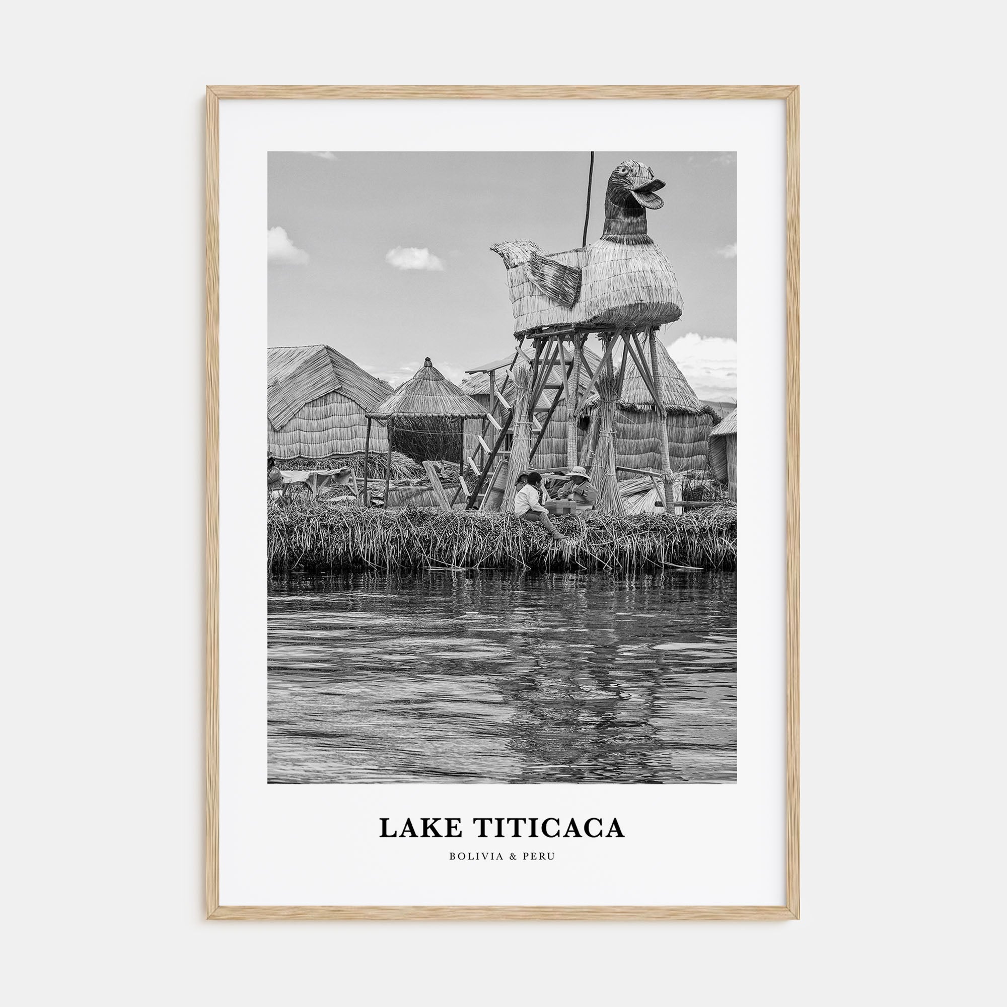 Lake Titicaca Portrait B&W Poster