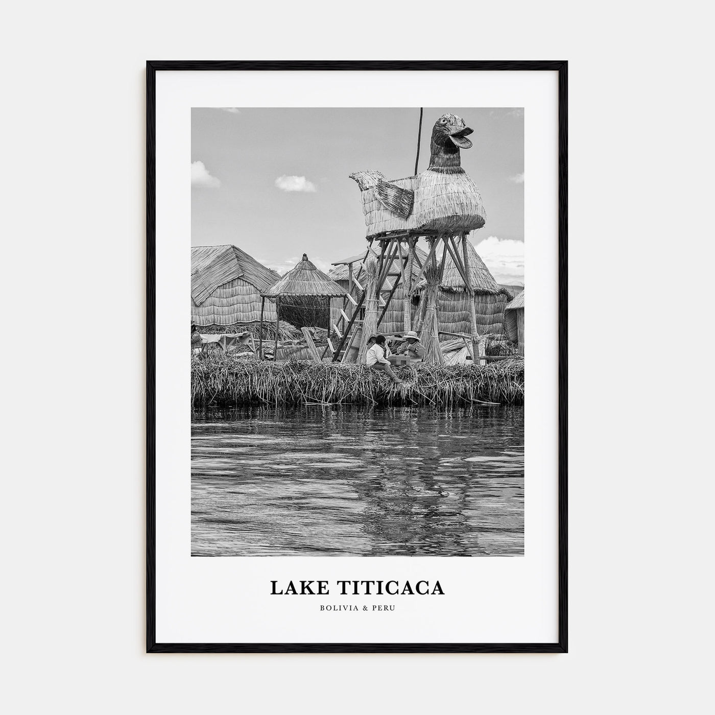 Lake Titicaca Portrait B&W Poster