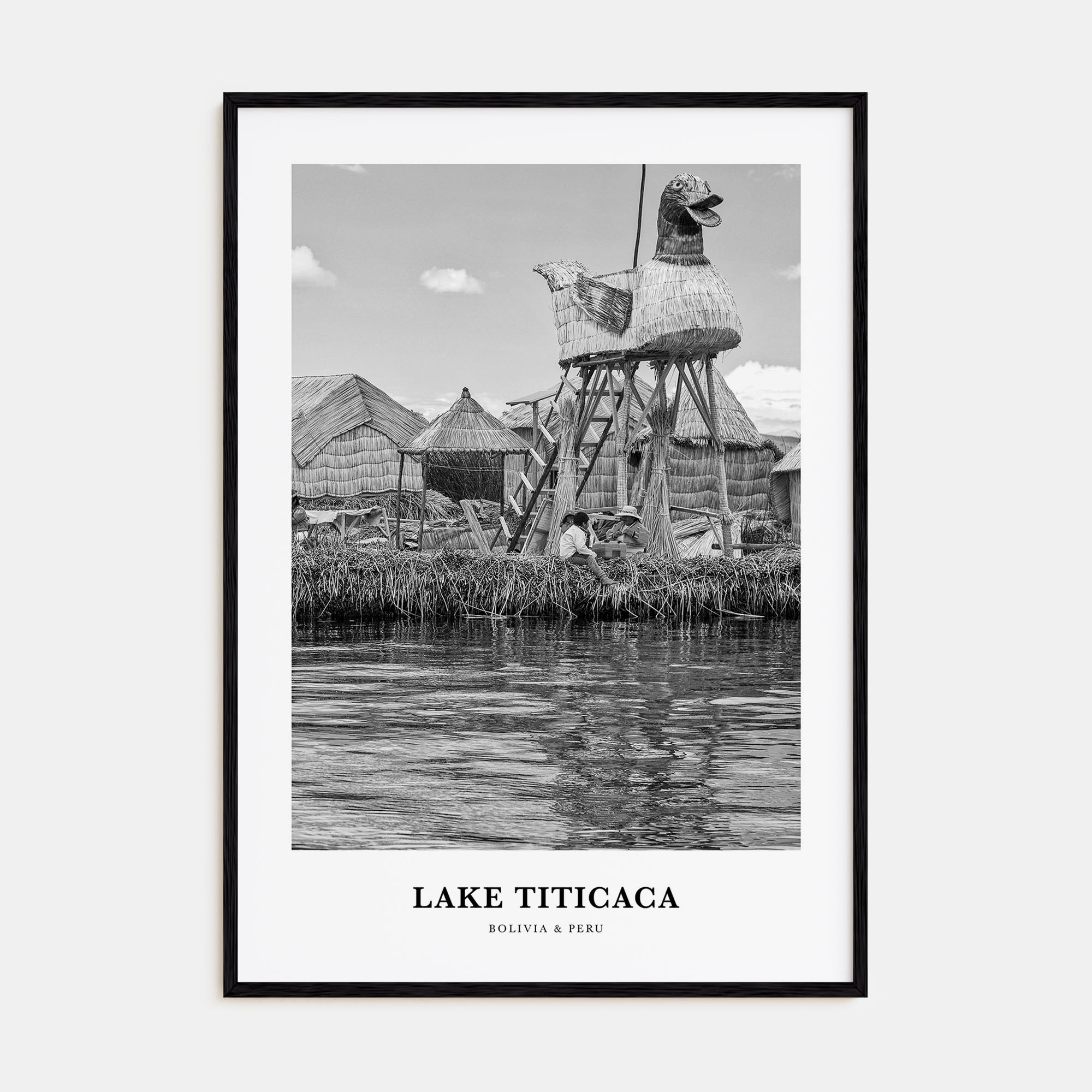 Lake Titicaca Portrait B&W Poster