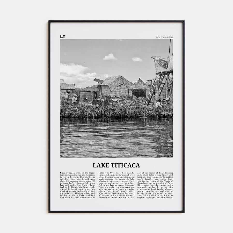 Lake Titicaca Travel B&W Poster
