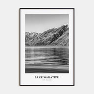 Lake Wakatipu Portrait B&W Poster