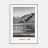Lake Wakatipu Portrait B&W Poster
