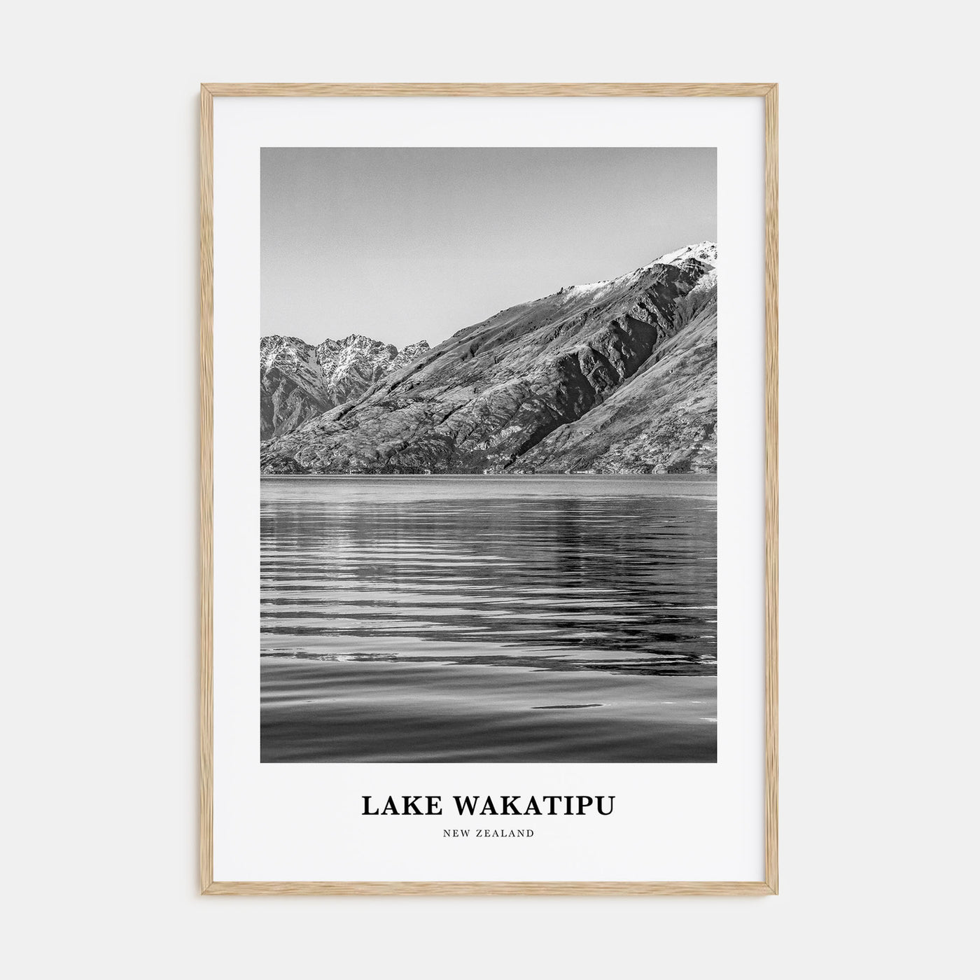 Lake Wakatipu Portrait B&W Poster
