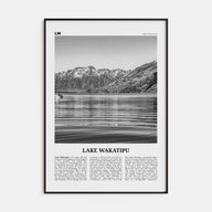 Lake Wakatipu Travel B&W Poster