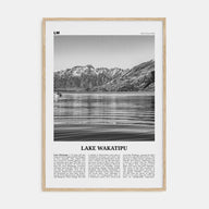 Lake Wakatipu Travel B&W Poster