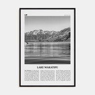 Lake Wakatipu Travel B&W Poster