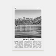 Lake Wakatipu Travel B&W Poster