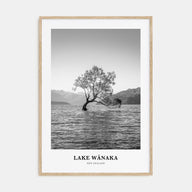 Lake Wānaka Portrait B&W Poster