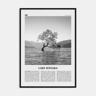 Lake Wānaka Travel B&W Poster