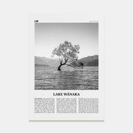 Lake Wānaka Travel B&W Poster