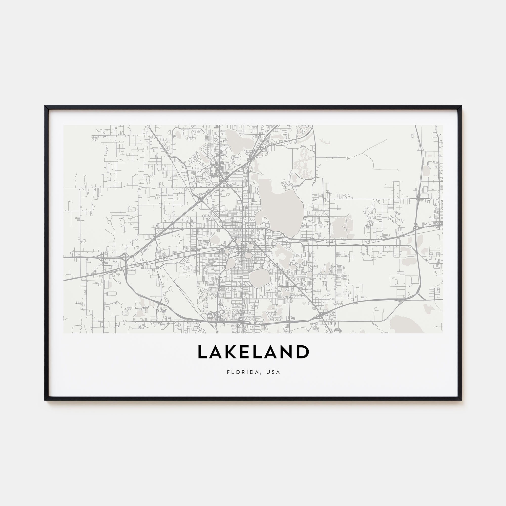 Lakeland Map Landscape Poster