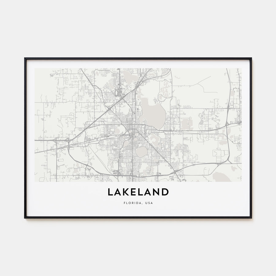 Lakeland Map Landscape Poster