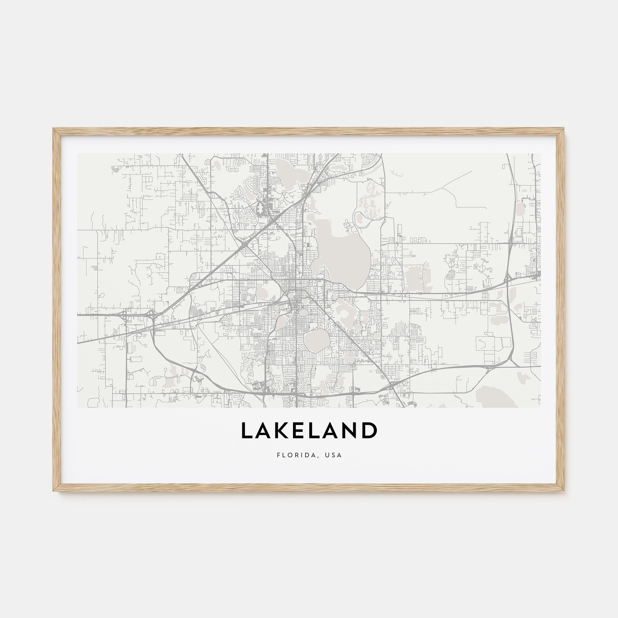 Lakeland Map Landscape Poster