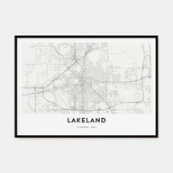 Lakeland Map Landscape Poster