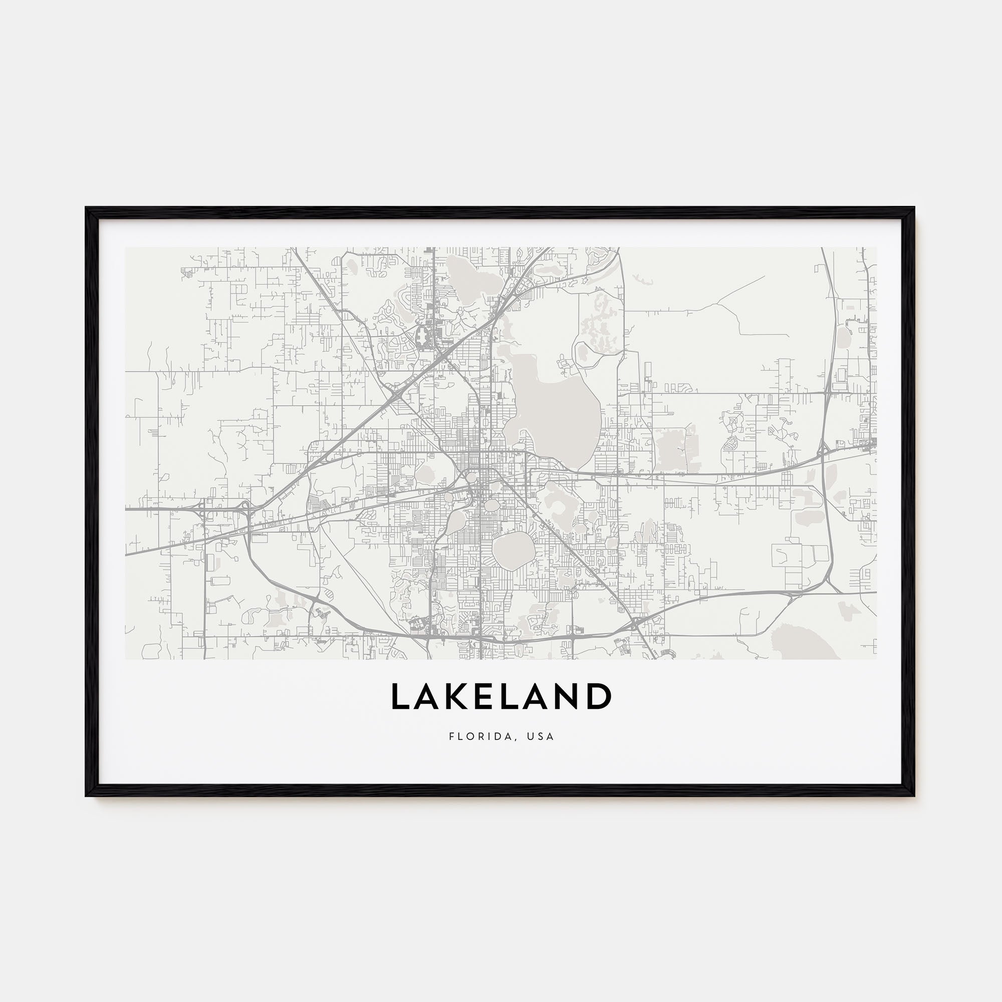 Lakeland Map Landscape Poster