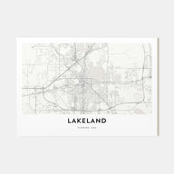 Lakeland Map Landscape Poster