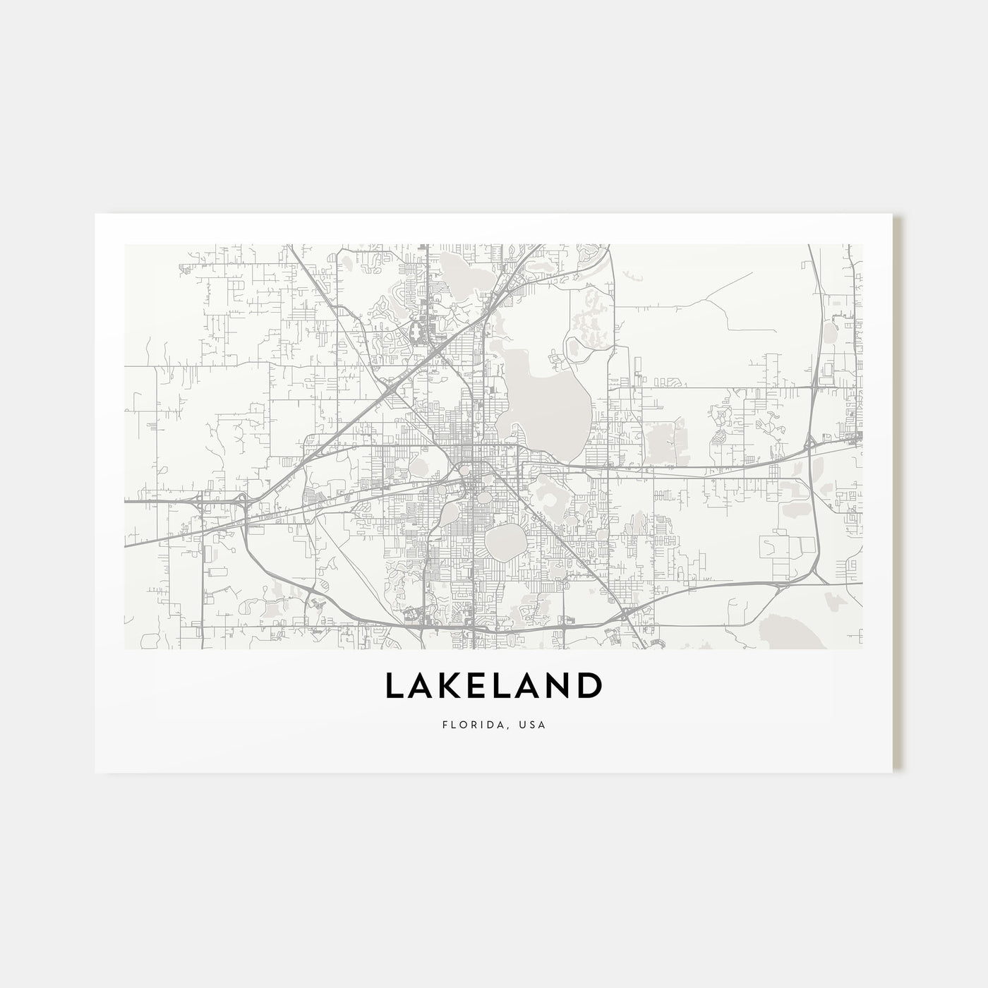 Lakeland Map Landscape Poster