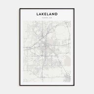 Lakeland Map Portrait Poster