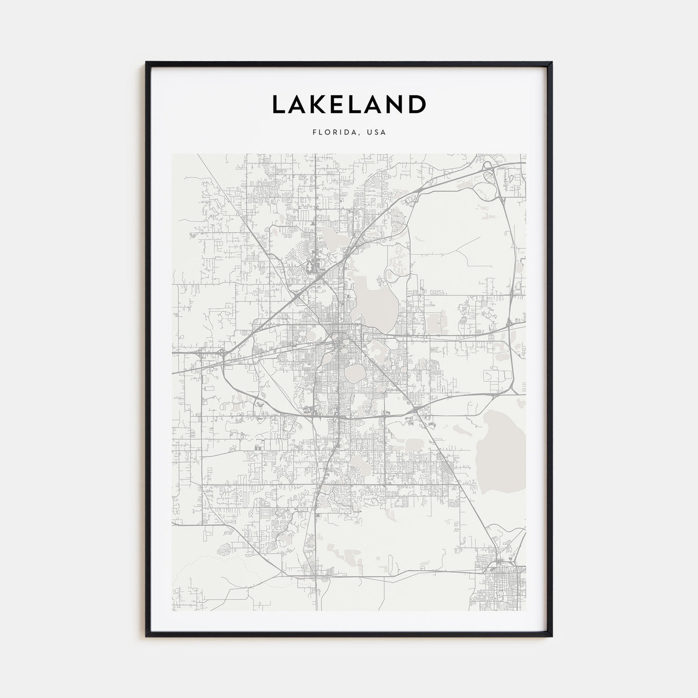 Lakeland Map Portrait Poster