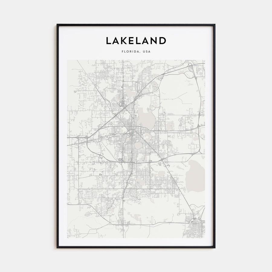 Lakeland Map Portrait Poster