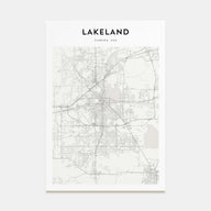 Lakeland Map Portrait Poster