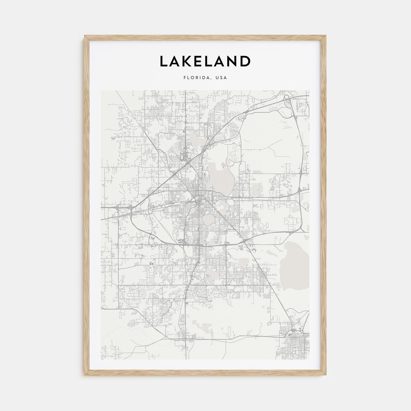 Lakeland Map Portrait Poster