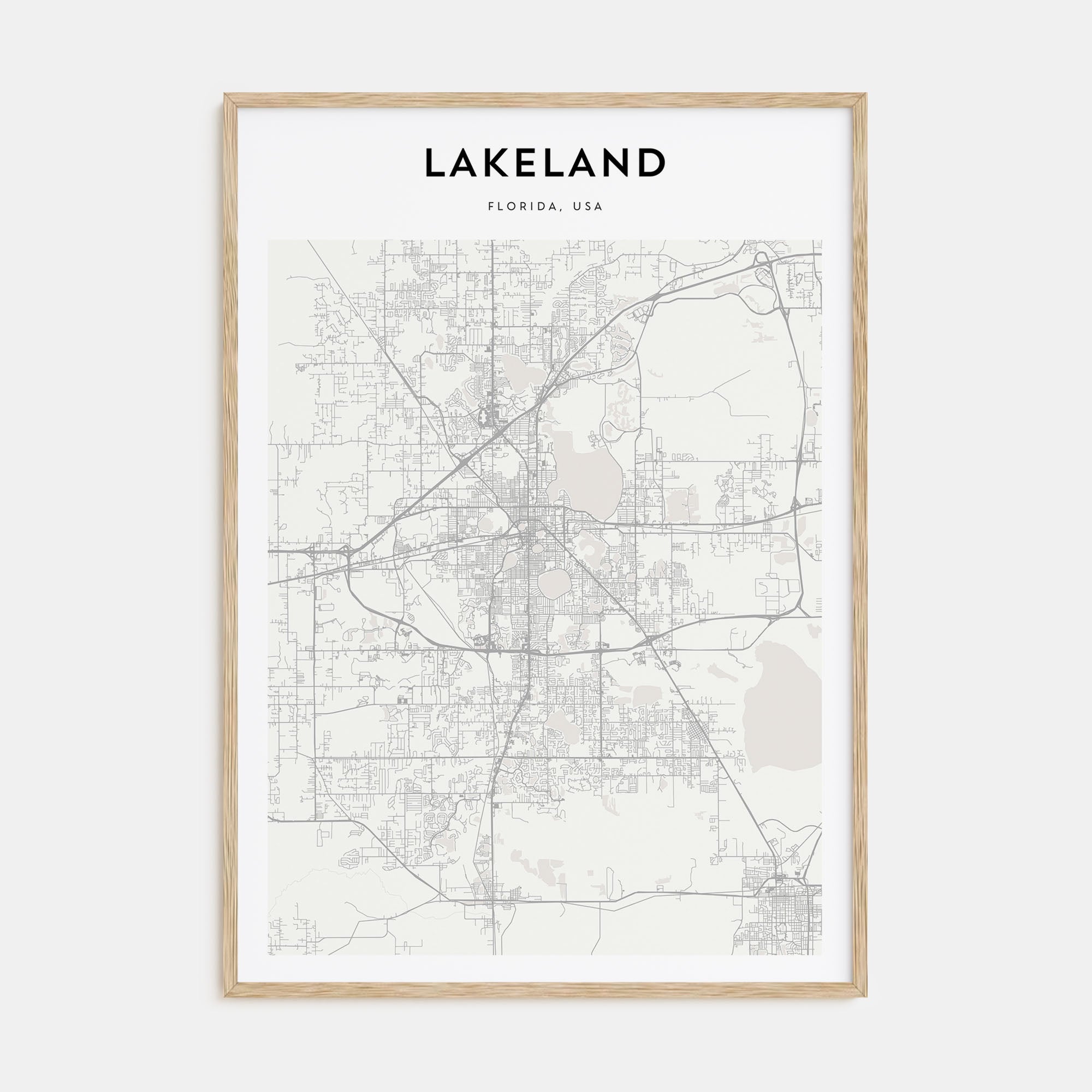 Lakeland Map Portrait Poster