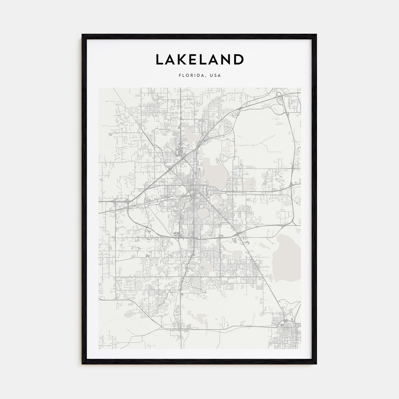 Lakeland Map Portrait Poster