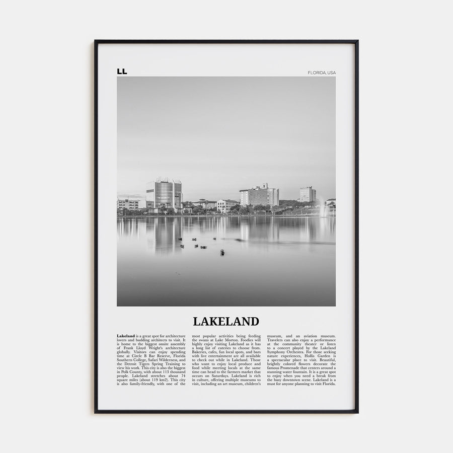 Lakeland Travel B&W Poster