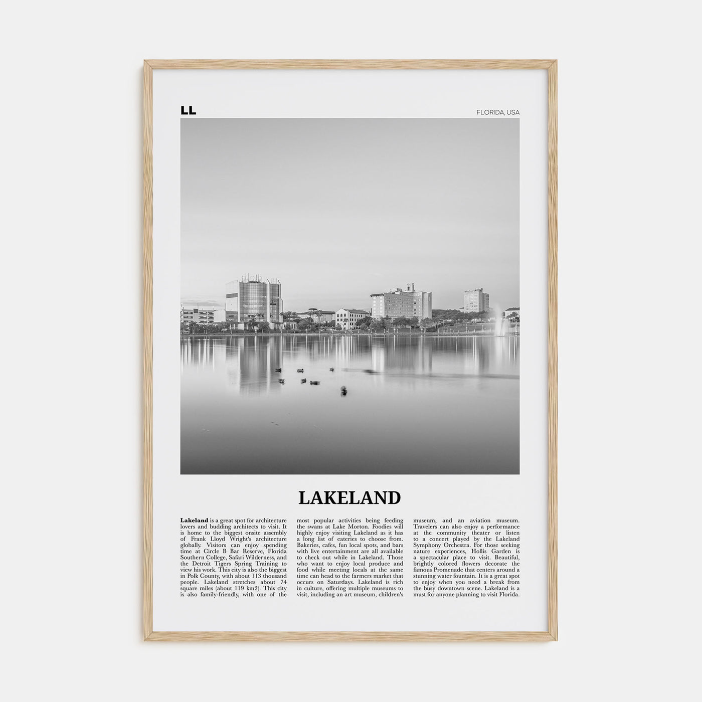 Lakeland Travel B&W Poster