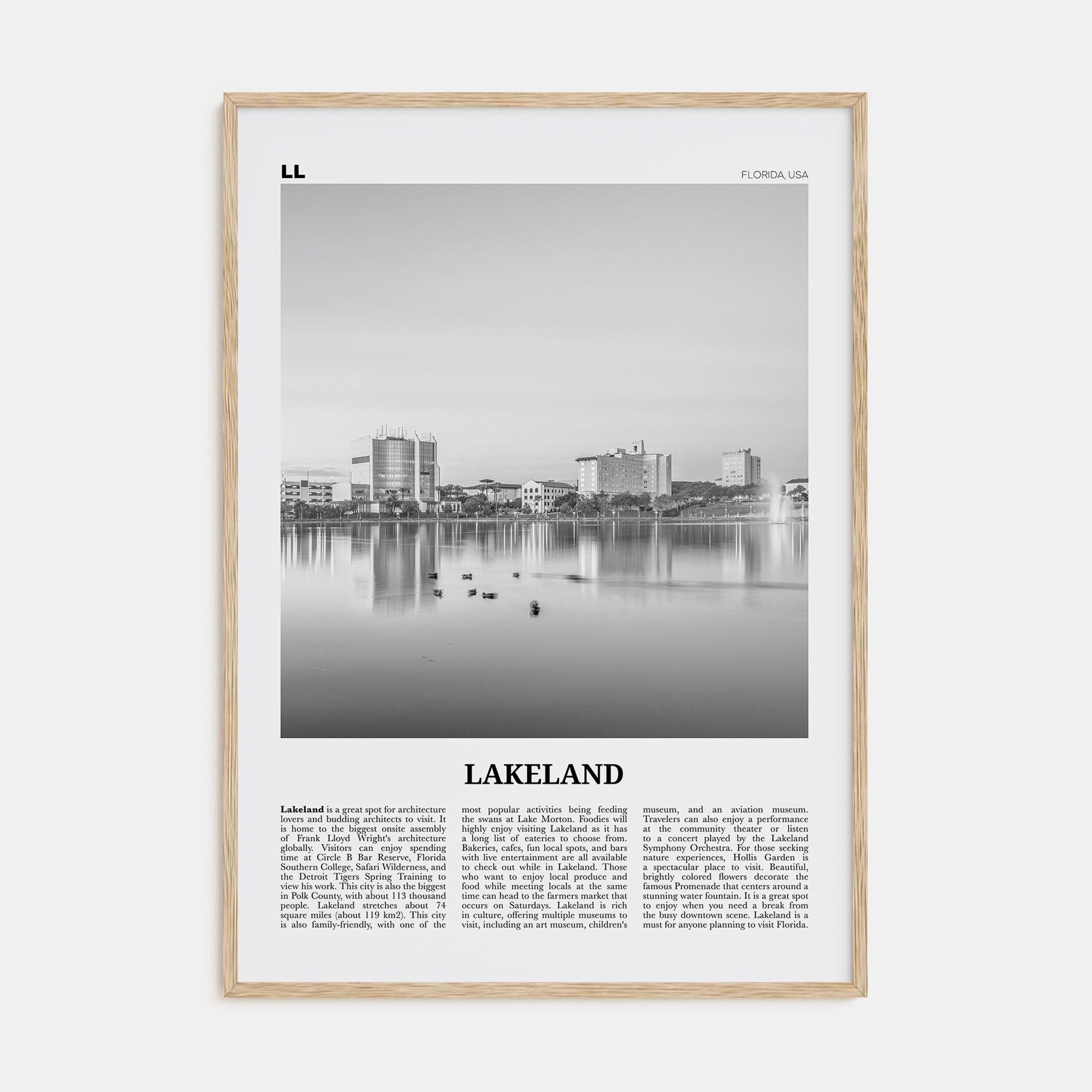 Lakeland Travel B&W Poster