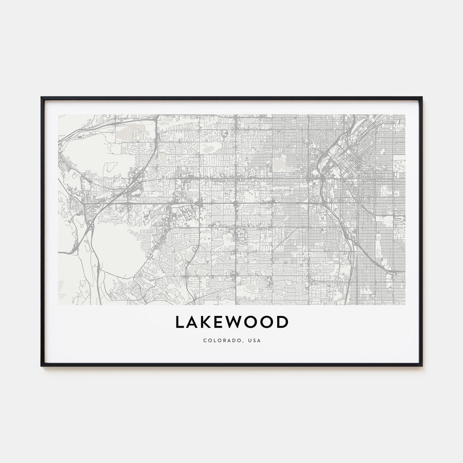 Lakewood Map Landscape Poster
