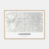 Lakewood Map Landscape Poster