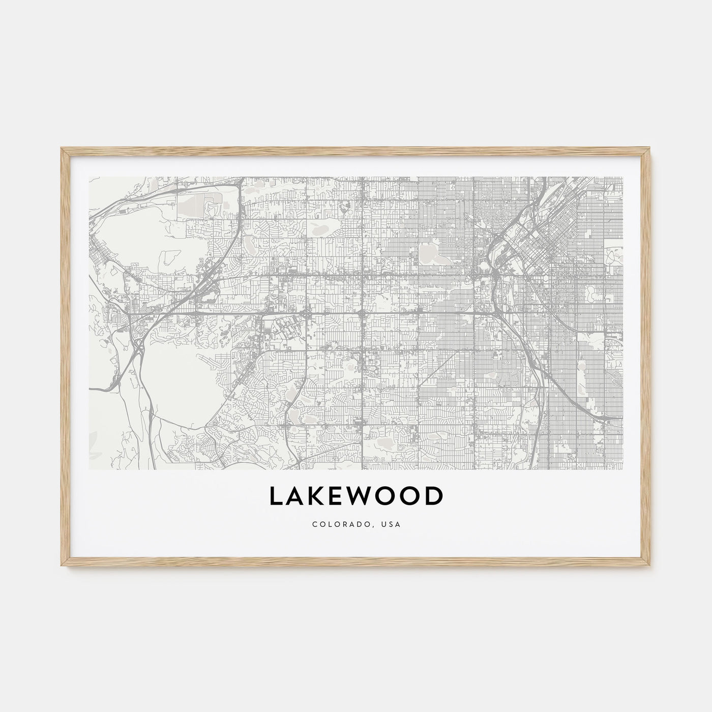 Lakewood Map Landscape Poster