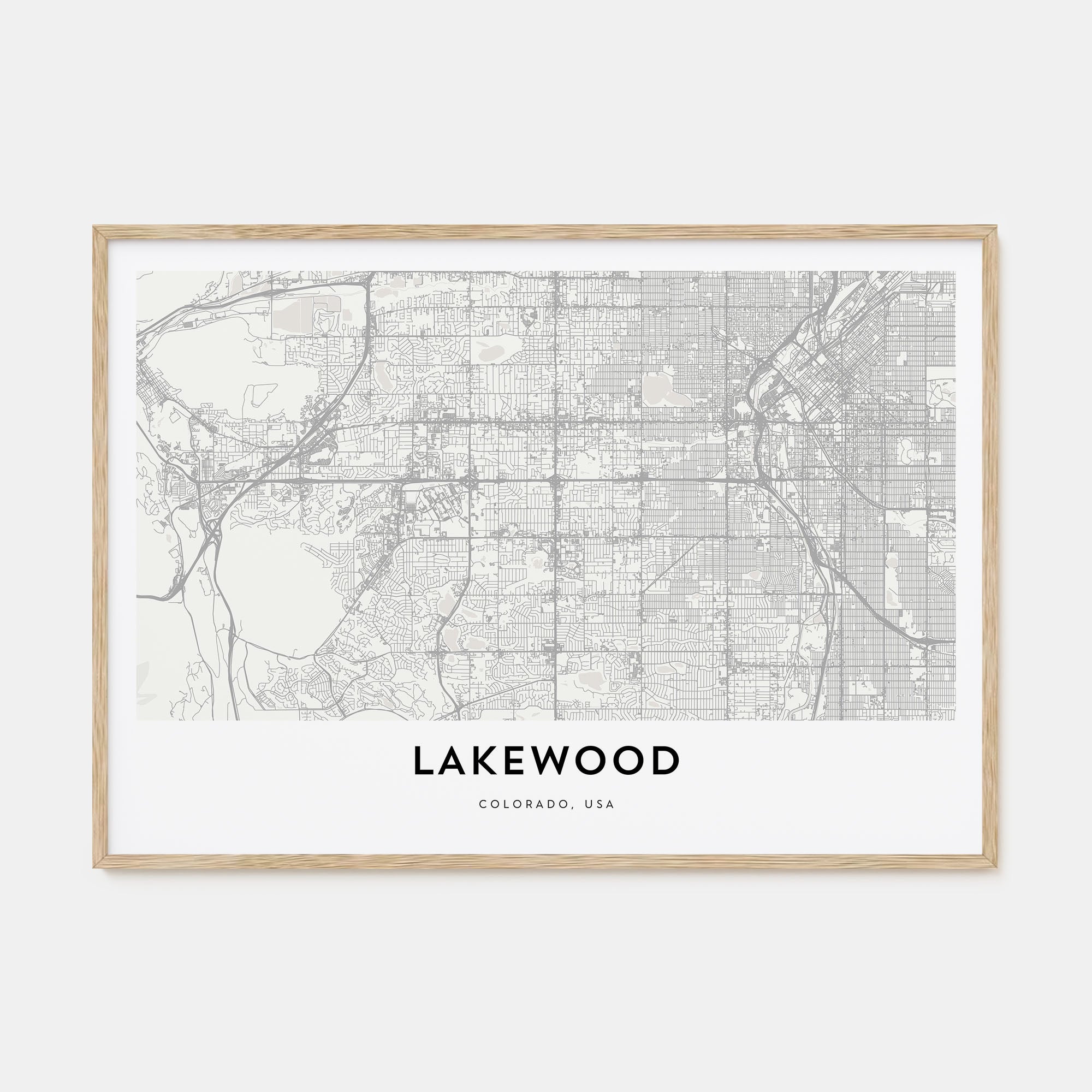 Lakewood Map Landscape Poster