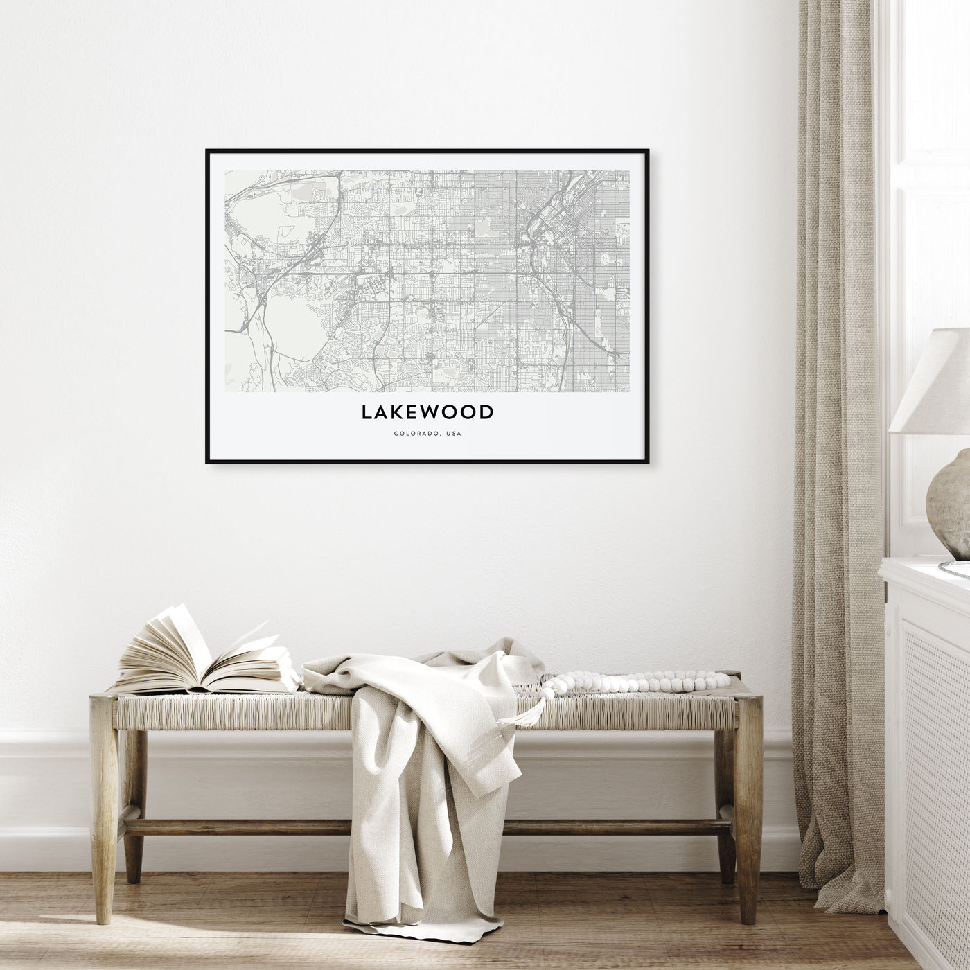Lakewood Map Landscape Poster