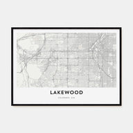 Lakewood Map Landscape Poster