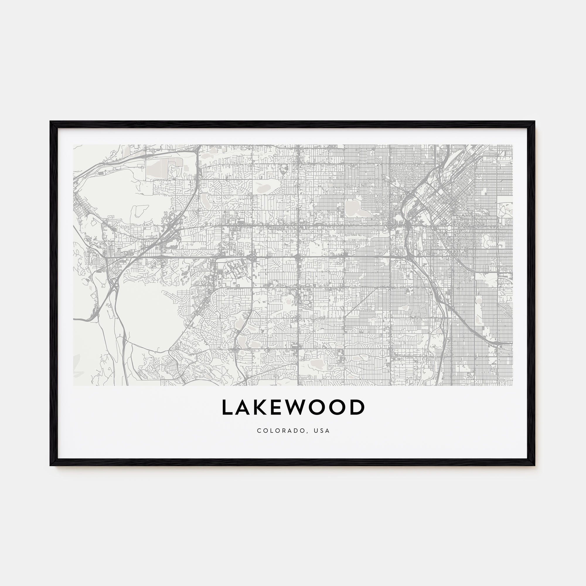 Lakewood Map Landscape Poster