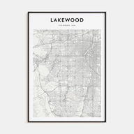 Lakewood Map Portrait Poster