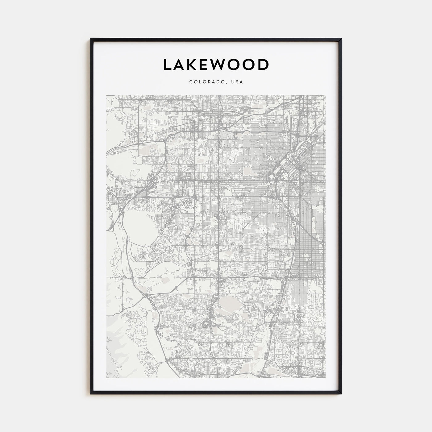 Lakewood Map Portrait Poster
