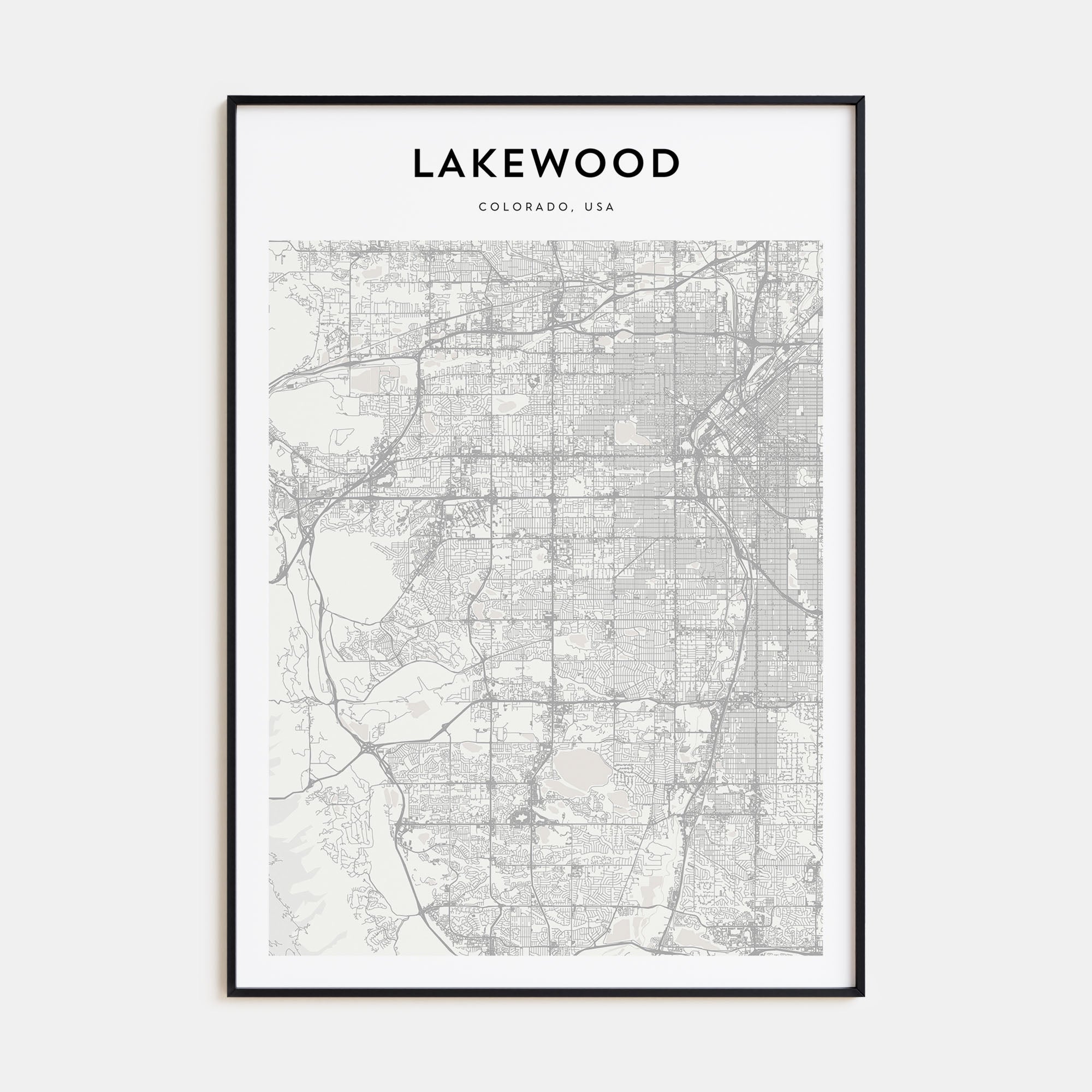 Lakewood Map Portrait Poster