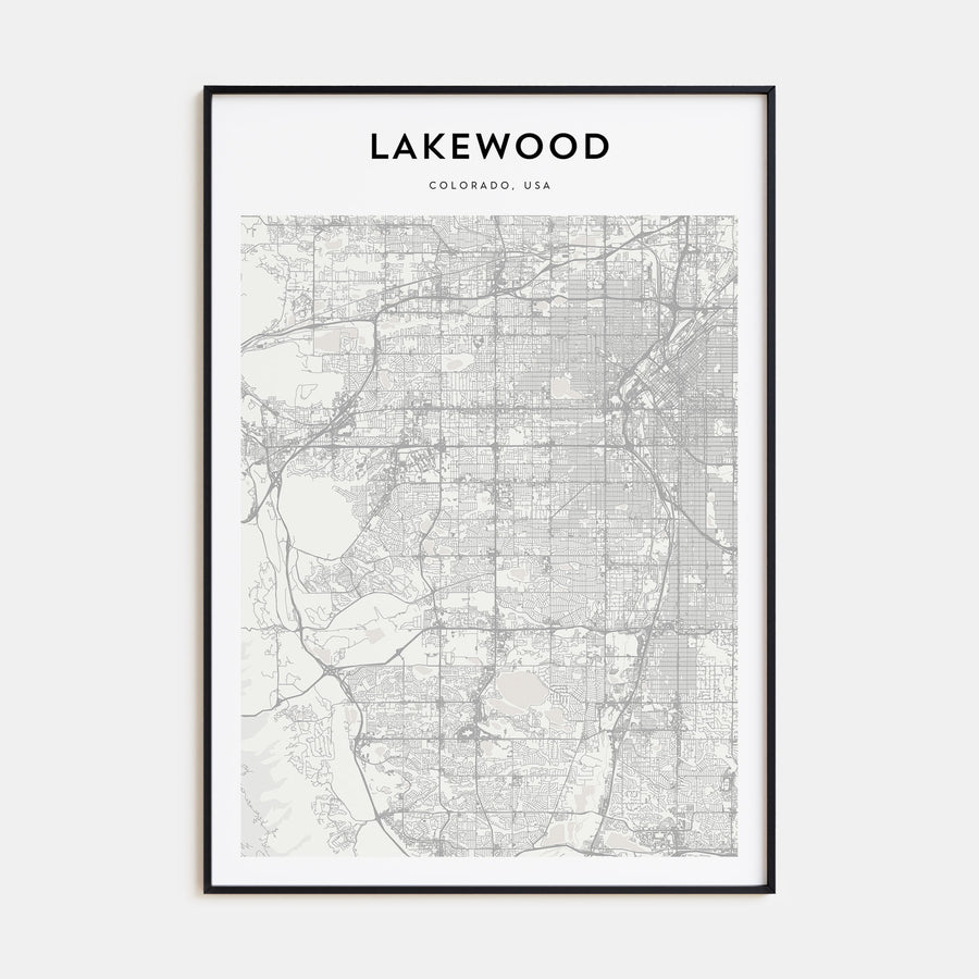 Lakewood Map Portrait Poster