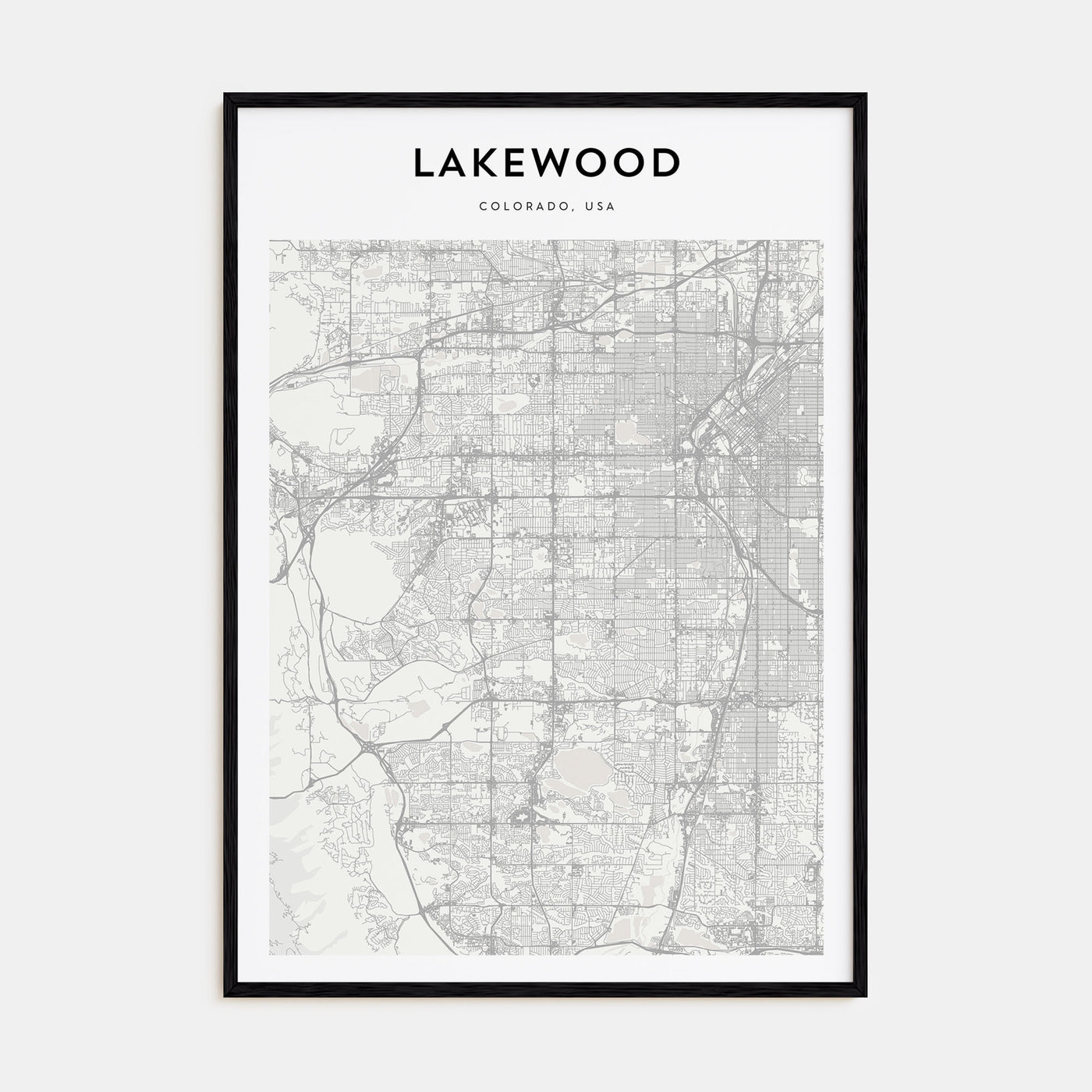 Lakewood Map Portrait Poster