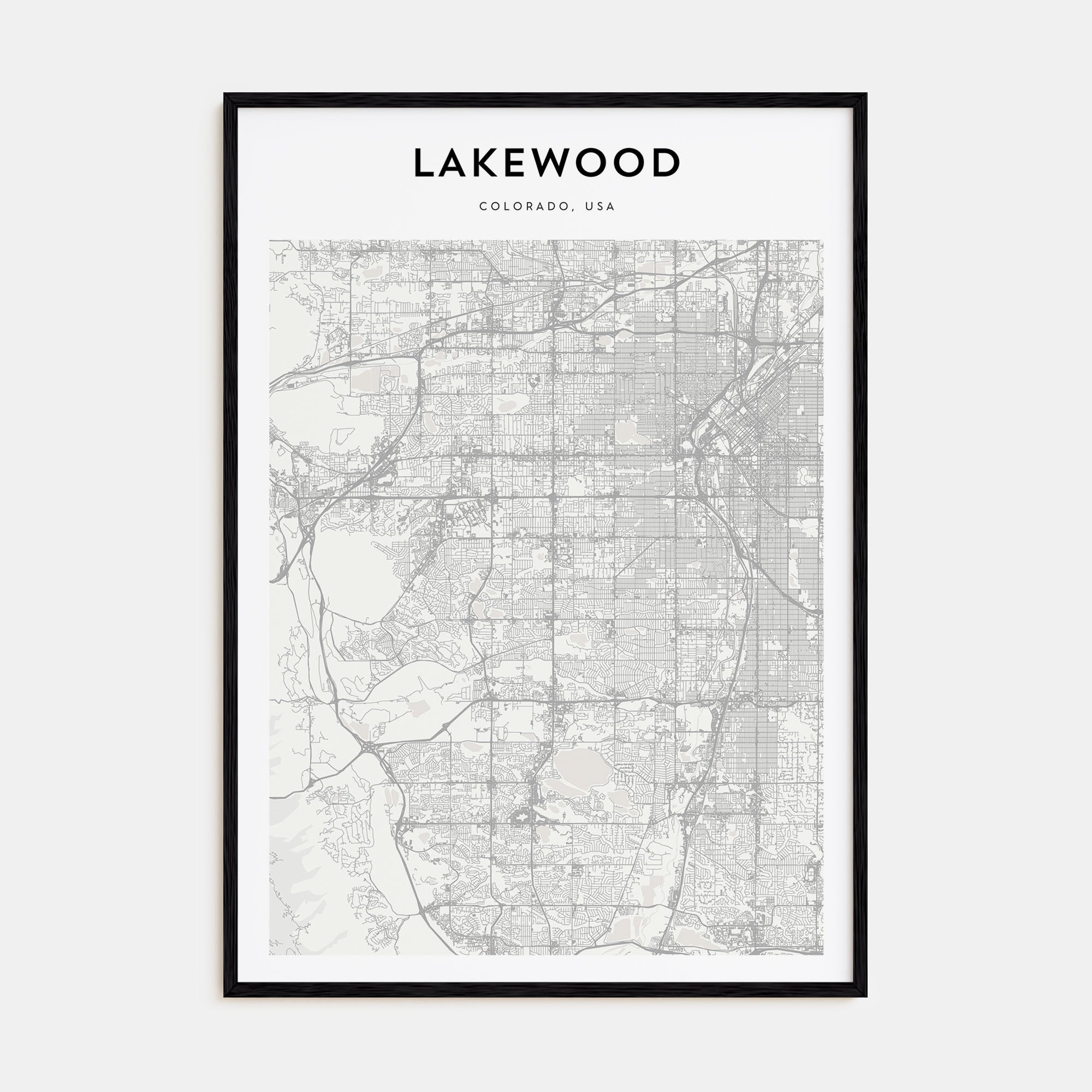 Lakewood Map Portrait Poster