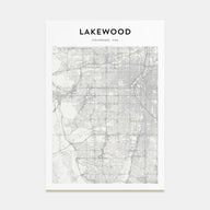 Lakewood Map Portrait Poster