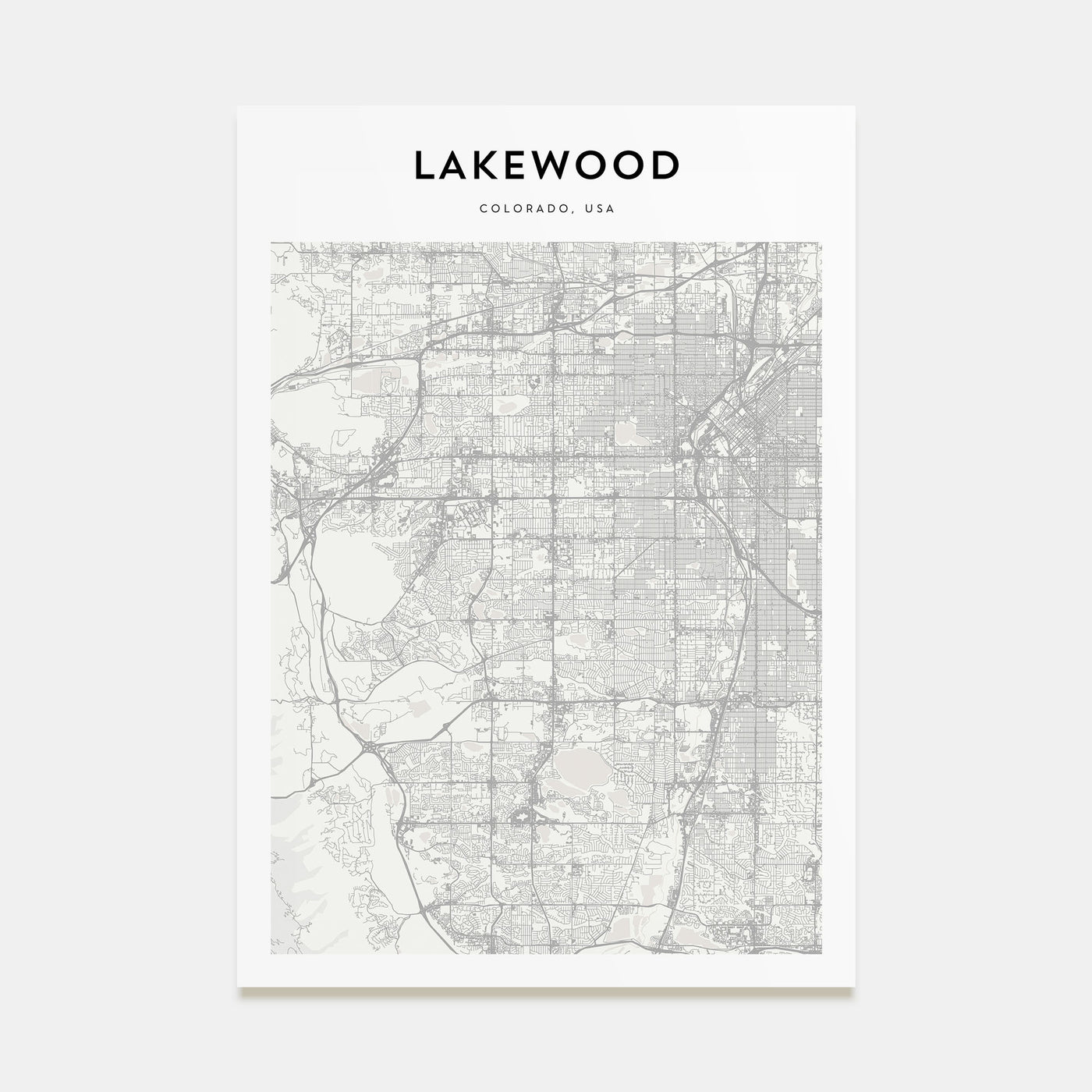 Lakewood Map Portrait Poster