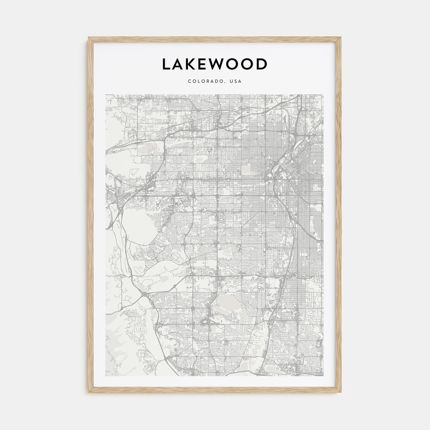 Lakewood Map Portrait Poster
