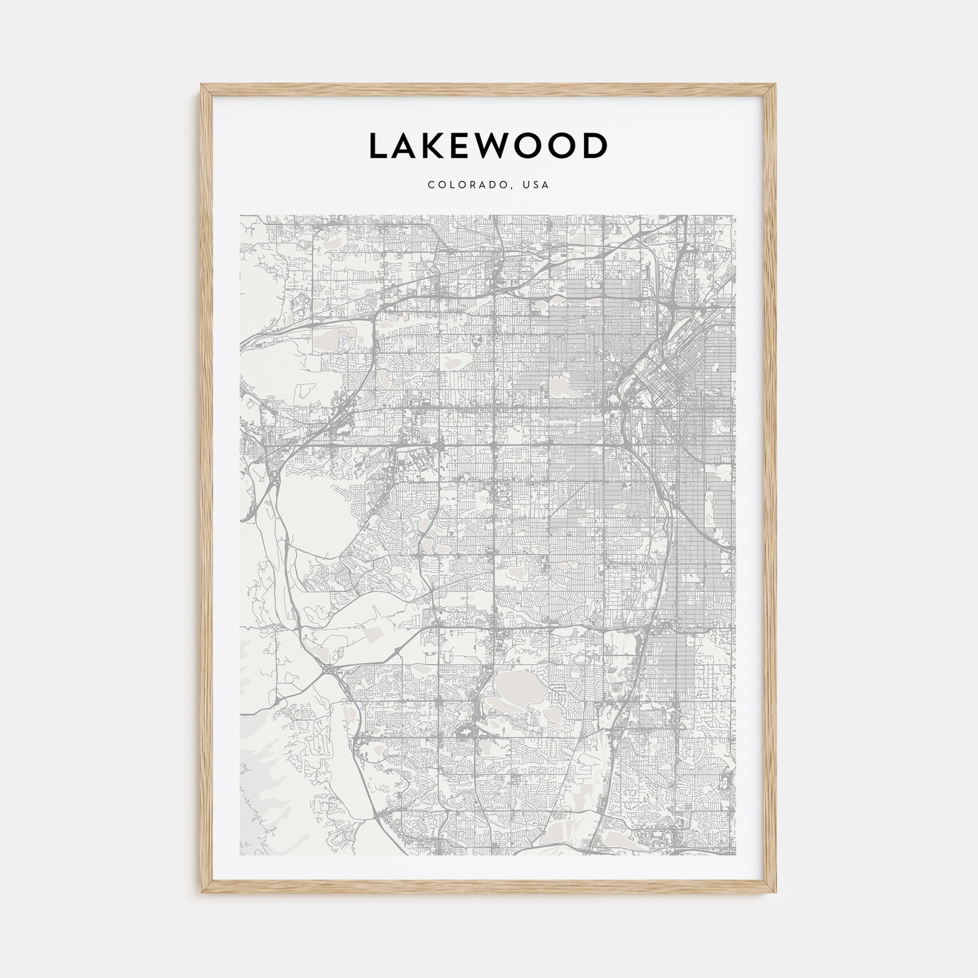 Lakewood Map Portrait Poster