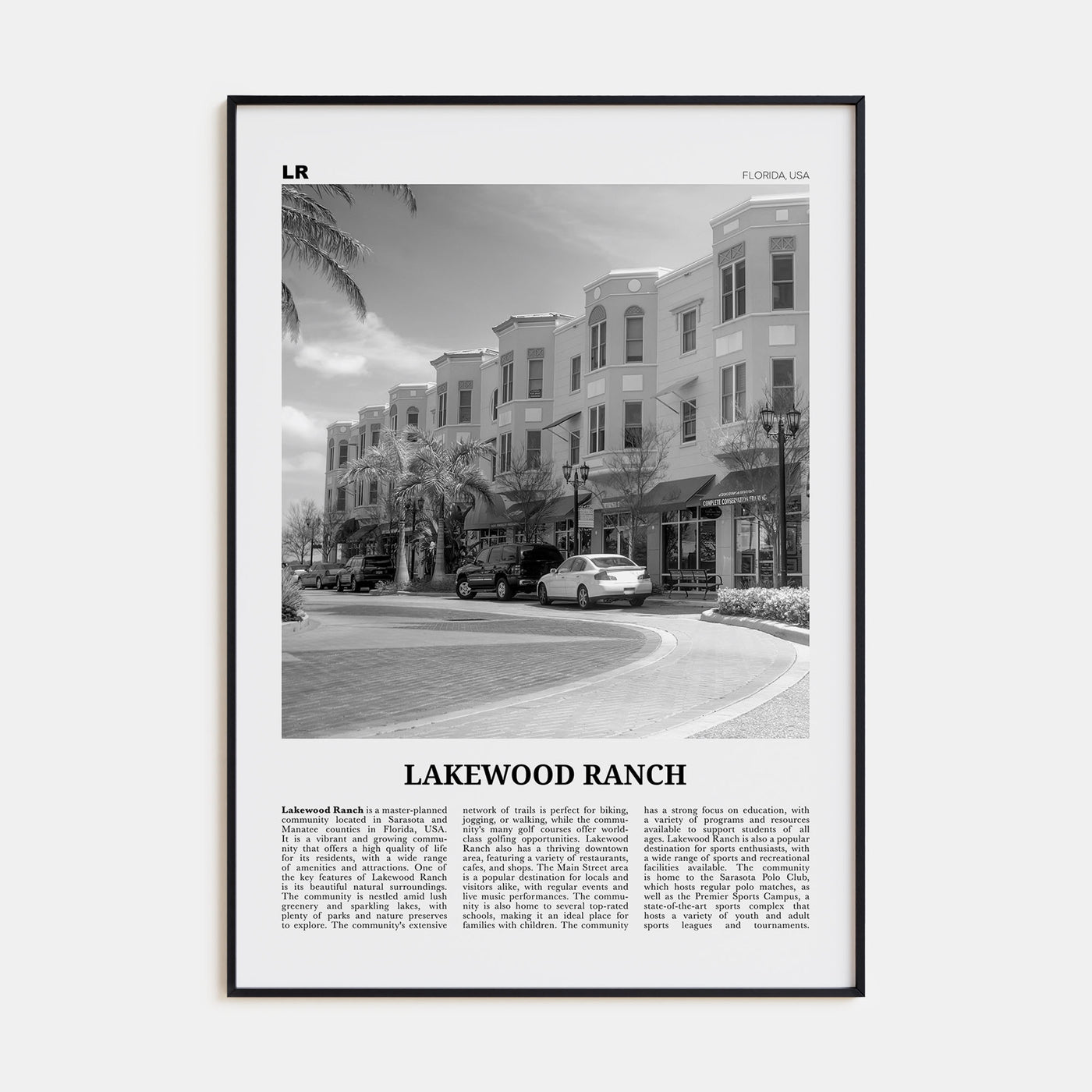 Lakewood Ranch Travel B&W Poster